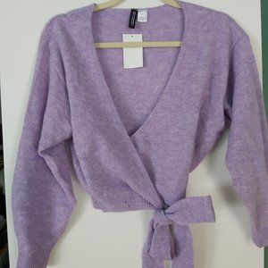 Mohair blend wrap sweater, sz xs
